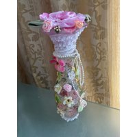 Pink Rose - Dekorative Flasche Shabby Chic Wohndeko Handmade Pink Rose - Dekorative Flasche Shabby Chic Wohndeko Handmade von NalikaCraft