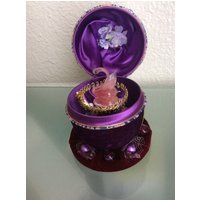 Schwanensee - Dekoratives Samt Ei/Kunst Glas Schwan Faberge Style Handcraft Home Decor von NalikaCraft