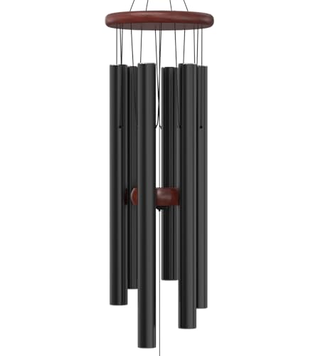 Nalulu Windspiel, Schwarz, 71,1 cm, Modernes Metall-Windspiel, Handgestimmt mit Beruhigenden, Tiefen Tönen, Heimdekoration für Ihren Garten, Hof und Terrasse Nalulu Windspiel, Schwarz, 71,1 cm, Modernes Metall-Windspiel, Handgestimmt mit Beruhigenden, Tiefen Tönen, Heimdekoration für Ihren Garten, Hof und Terrasse von Nalulu