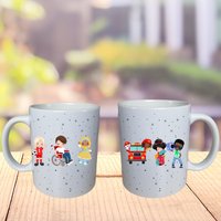Kindertasse Mit Verschiedenen Kindern- Diversity Tasse- Vielfalt Für Kinder- Tasse Erzieher - Personalisierte Kindertasse- Emaille von NamAvo