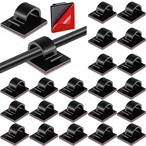 60 Stück Mini Kabelclips Selbstklebende Kabelklemmen Kabel Organizer Clips Außen Kabelhalter Kabel Management Lichterkette Befestigung für Zuhause Büro Auto Tisch(Schwarz, S) von Namalu