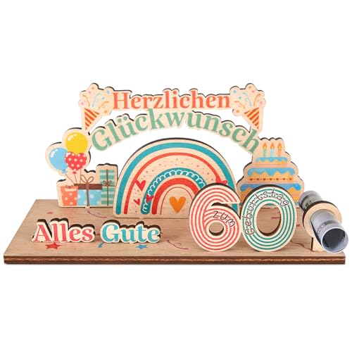 Namalu 60. Geburtstag Geldgeschenke Verpackung für Frauen und Männer Original Gästebuch Geburtstag zum 60 Jahre aus Holz Lustige Boho Regenbogen Tischdeko Namalu 60. Geburtstag Geldgeschenke Verpackung für Frauen und Männer Original Gästebuch Geburtstag zum 60 Jahre aus Holz Lustige Boho Regenbogen Tischdeko von Namalu