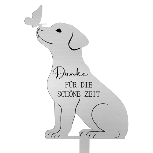Namalu Hund Gedenkstein Outdoor Grabschmuck Metal Grabplatte mit Gravur Wetterfest Gedenktafel Draußen Schieferplatte Deko für Tiere Grab Erinnerung Hund Trauer Geschenk für Tierbesitzer (Hund) von Namalu