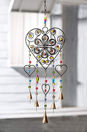 Namaste Herz und Glas Bead Windspiel, Fair Trade von Windhorse