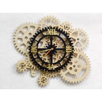 Selbst Drehende Zahnräder Wanduhr. Steampunk Große Uhr Wanddekoration Mit 12 Selbst Drehenden Zahnrädern Selbst Drehende Zahnräder Wanduhr. Steampunk Große Uhr Wanddekoration Mit 12 Selbst Drehenden Zahnrädern von Name2Puzzle