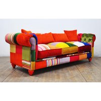 Chesterfield Patchwork Sofa - Orange Liebe von NameDesignStudio