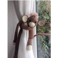 Affe Gardinen Raffhalter Einzelvorhang Schürze Tier Vorhang Kinderzimmer Dekoration Neues Baby Geschenk Neue Eltern Shower von NameMeCrochetie