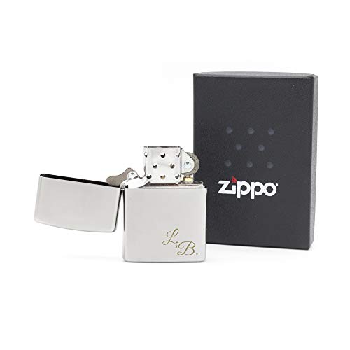 Namenbar Feuerzeug mit Gravur - Zippo Silber - Benzinfeuerzeug mit individueller Wunschgravur - persönliche Geschenkidee von Namenbar