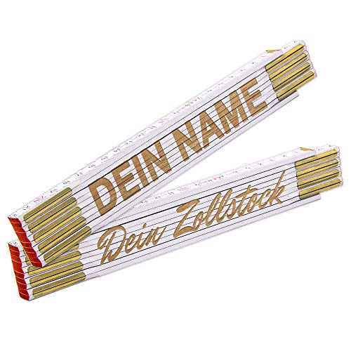 Zollstock mit Name personalisiert - Meterstab mit Gravur/individuelles und persönliches Geschenk mit Wunschtext personalisiert/Laserbeschriftung (Standard) von Namenbar