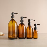 Braunglasflasche - Nachfüllbare Flasche Mit Schwarzem Und Kupfergebürstetem Pumpspender | Für Shampoo, Handseife, Handcreme, Duschgel Braunglasflasche - Nachfüllbare Flasche Mit Schwarzem Und Kupfergebürstetem Pumpspender | Für Shampoo, Handseife, Handcreme, Duschgel von NamieHome