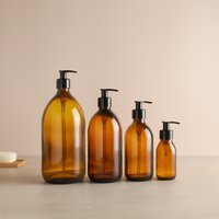 Braunglasflasche - Nachfüllbare Flasche Mit Schwarzem Pumpspender | Für Shampoo, Handseife, Handcreme, Duschgel Umweltfreundliche Wiederverwendung Braunglasflasche - Nachfüllbare Flasche Mit Schwarzem Pumpspender | Für Shampoo, Handseife, Handcreme, Duschgel Umweltfreundliche Wiederverwendung von NamieHome