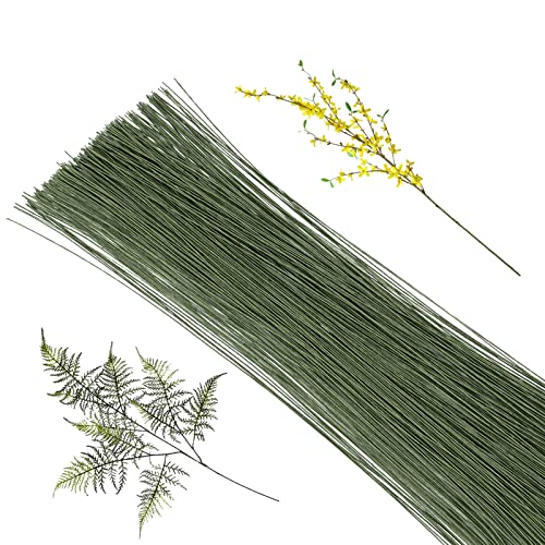Floristendraht, 200 Stück Floristik Draht 0.5 mm Grüner Basteldraht, Blumendraht Grün 30 cm Lang, Für die Herstellung von Blumenhandwerk, künstlichen Blumen, Blumenbouquets von Namner