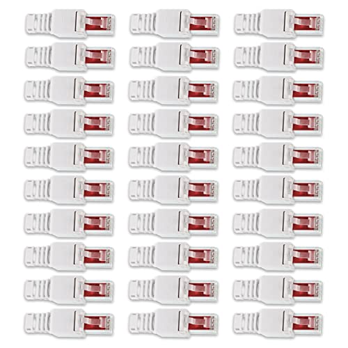 NAmobile 30x Netzwerkstecker Netzwerk Stecker werkzeuglos Cat7 Cat6 Cat5 LAN Kabel RJ45 ohne Werkzeug werkzeugfrei Verlegekabel Patchkabel Netzwerkkabel Crimpstecker von NAmobile