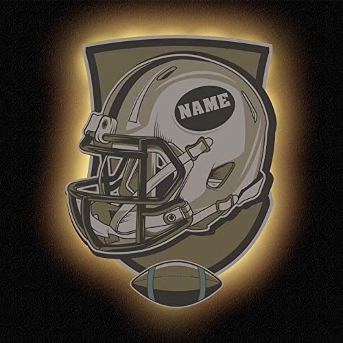 American Football Wand Licht mit Namen personalisiert I LED Dekoration Zimmer Deko Geschenke für Footballer I Batterie Nachtlicht Lampe von Namofactur