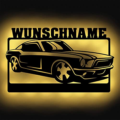 Auto KFZ Mechaniker Danke Holz Deko Wand-Lampe Nachtlicht Dekoration Geschenke personalisiert mit Namen I Batteriebetrieb von Namofactur