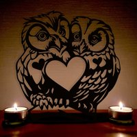 Eule Eulenpaar Teelicht Kerzenhalter in Mdf Holz - Deko Geschenkidee Zum Geburtstag Jahrestag Natur Geschenke Eule Eulenpaar Teelicht Kerzenhalter in Mdf Holz - Deko Geschenkidee Zum Geburtstag Jahrestag Natur Geschenke von Namofactur