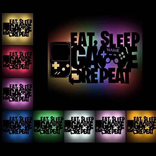 Namofactur Gamer Geschenke Wand Deko Wanddeko Farbwechsel Wand Lampe Holz Licht Geschenkidee für Gaming-Fans Gamer-Tag I USB + Fernbedienung Namofactur Gamer Geschenke Wand Deko Wanddeko Farbwechsel Wand Lampe Holz Licht Geschenkidee für Gaming-Fans Gamer-Tag I USB + Fernbedienung von Namofactur