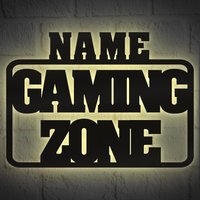 Gamingzone Gaming Zone Gamer Geschenk I Holz Wandlicht Wanddeko Nerd Wand Deko Schild Batteriebetrieb von Namofactur