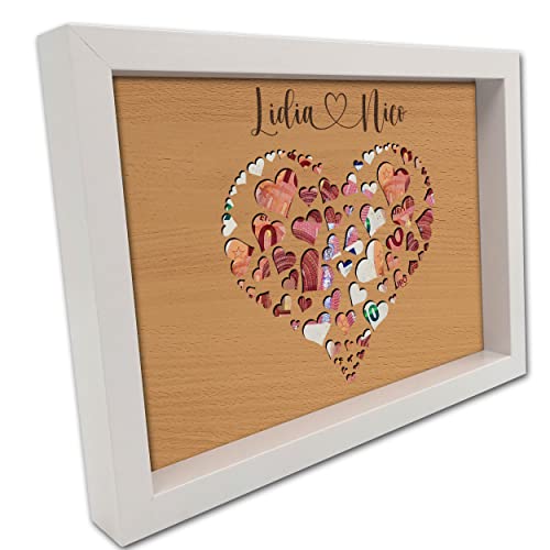 Geschenk Geldgeschenk Verpackung mit Herzmotiv im Bilderrahmen I Hochzeitsgeschenk mit Personalisierung I Geschenkbox und Geldverpackung I Jubiläum I Verlobung I Hochzeit I Geld Geschenkideen Weiß Geschenk Geldgeschenk Verpackung mit Herzmotiv im Bilderrahmen I Hochzeitsgeschenk mit Personalisierung I Geschenkbox und Geldverpackung I Jubiläum I Verlobung I Hochzeit I Geld Geschenkideen Weiß von Namofactur