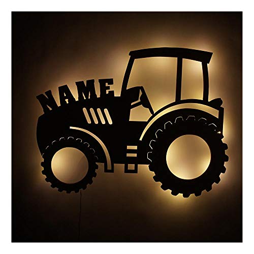 Traktor Geschenke Geschenkidee I Nachtlicht personalisiert mit Namen für Kinder Männer Opa zum Geburtstag Weihnachten von Namofactur