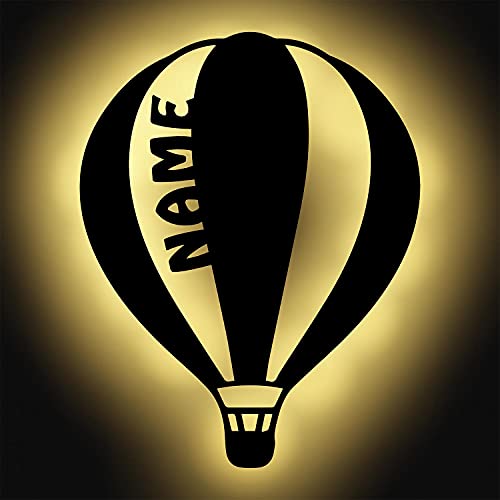 Namofactur Heißluftballon Deko Wand-Lampe Geschenke Kinderzimmer Wohnzimmer mit Namen I Batteriebetrieben von Namofactur