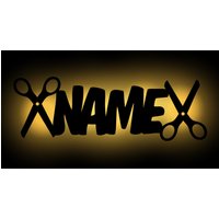 Led Friseur Schere Holz Wand Lampe Nachtlicht Personalisiert Mit Name I Geschenk Zum Geburtstag Weihnachten Jubiläum Batteriebetrieb Led Friseur Schere Holz Wand Lampe Nachtlicht Personalisiert Mit Name I Geschenk Zum Geburtstag Weihnachten Jubiläum Batteriebetrieb von Namofactur