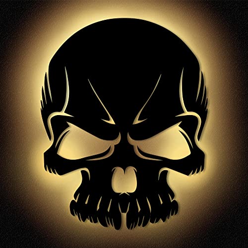 Namofactur Led Totenkopf Skull Wand Deko Dekoration I DIY Bastelset Geschenke Lampe I Batteriebetrieb von Namofactur