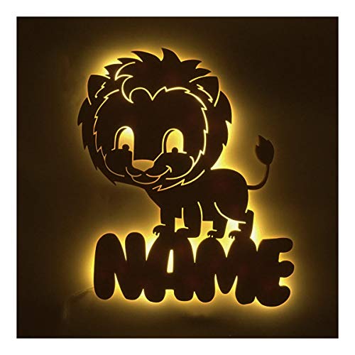 Löwe Geschenk Kind Kinderzimmer-Lampe Personalisiert mit Wunsch-Name für Mädchen oder Jungen Nachtlicht Babyzimmer Schlummerlicht Löwe Geschenk Kind Kinderzimmer-Lampe Personalisiert mit Wunsch-Name für Mädchen oder Jungen Nachtlicht Babyzimmer Schlummerlicht von Namofactur