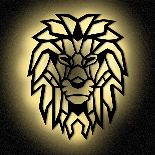 Namofactur DIY Löwe Wand Deko Wanddeko Geometrisch Dekoration Lampe Licht Led I MDF Holz Batteriebetrieb Namofactur DIY Löwe Wand Deko Wanddeko Geometrisch Dekoration Lampe Licht Led I MDF Holz Batteriebetrieb von Namofactur