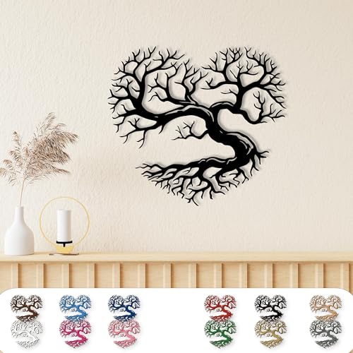 Love Baum XXL Holz Wandtattoo – Herzförmiger Wandtattoo aus MDF Holz, Wanddeko für Wohnzimmer, Schlafzimmer, 12 Farben, Geschenk für Paare von Namofactur