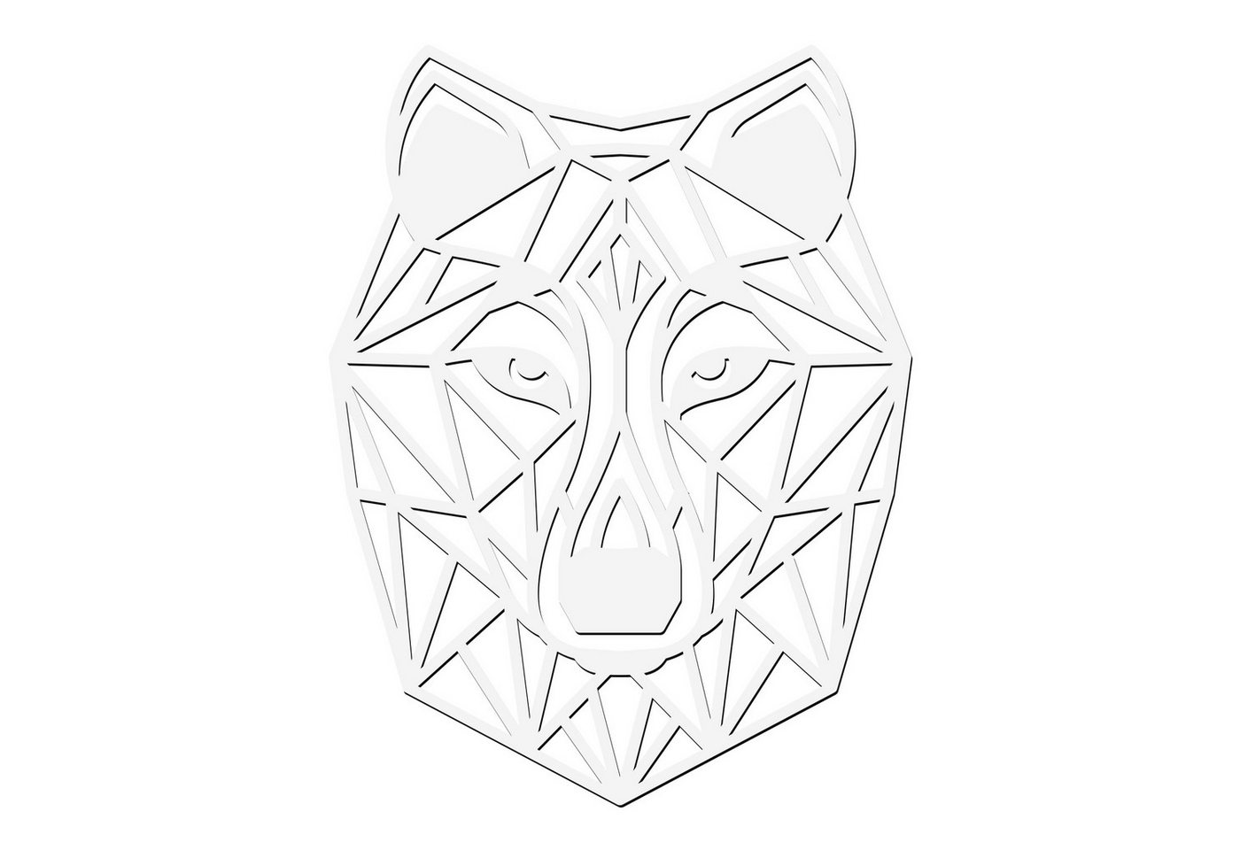 Namofactur 3D-Wandtattoo 3D Wandtattoo Wandbild Wolf aus Holz, Wald Wanddeko Polygon Wolf moderne Wandgestaltung für Adventure Fans von Namofactur