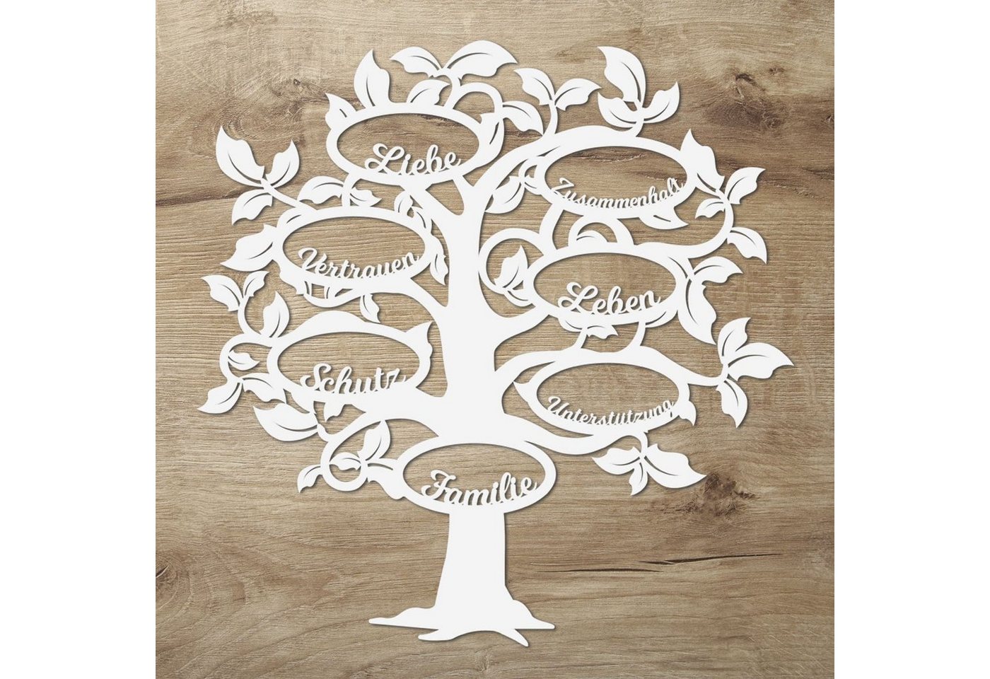 Namofactur 3D-Wandtattoo Holz Wandbild 'Familie Baum' Wanddeko, Wanddekoration Familien Stammbaum, Wandgestaltung für dein Wohnzimmer von Namofactur