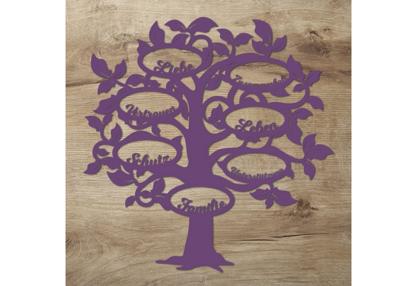 Namofactur 3D-Wandtattoo Holz Wandbild 'Familie Baum' Wanddeko, Wanddekoration Familien Stammbaum, Wandgestaltung für dein Wohnzimmer von Namofactur