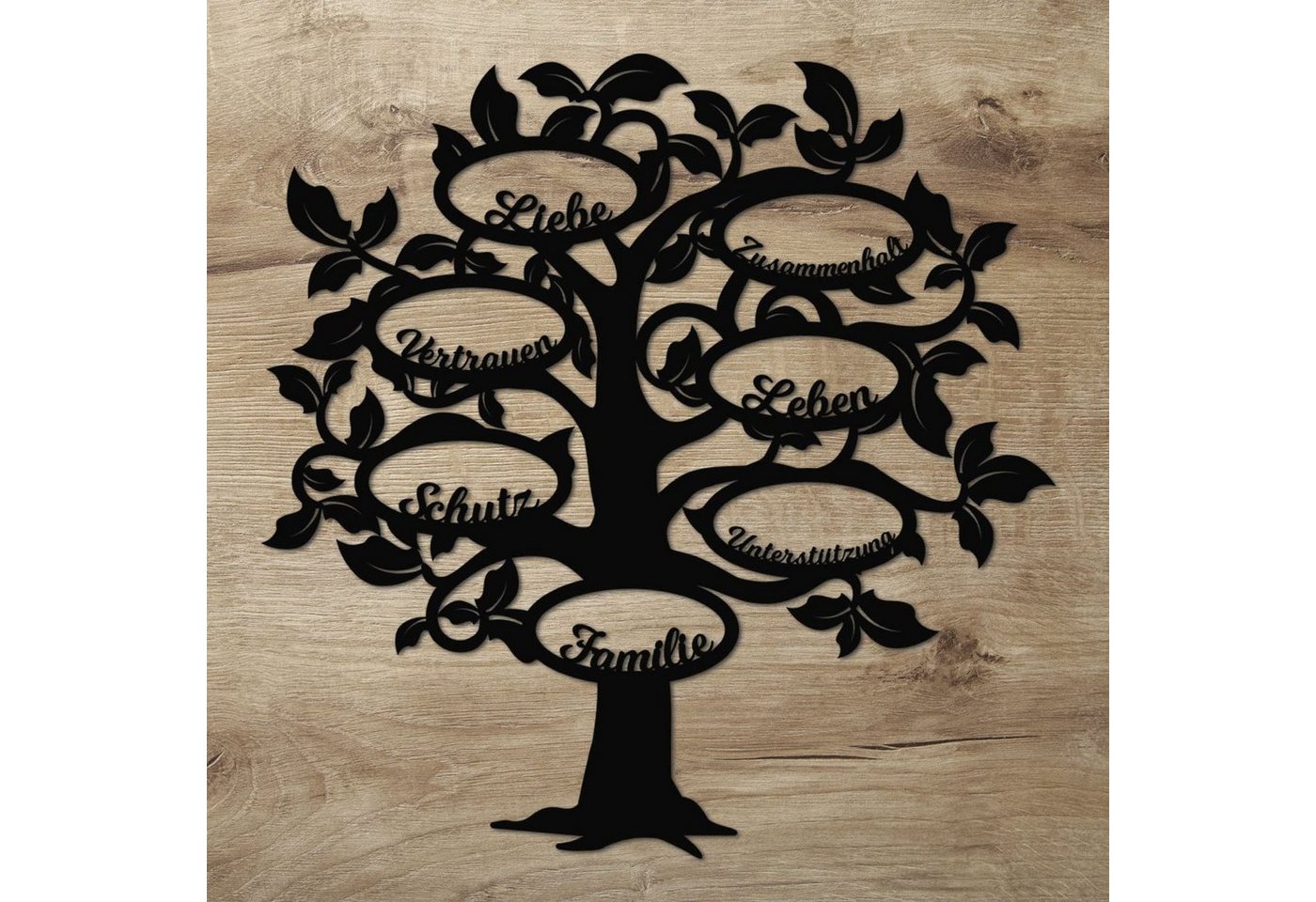 Namofactur 3D-Wandtattoo Holz Wandbild 'Familie Baum' Wanddeko, Wanddekoration Familien Stammbaum, Wandgestaltung für dein Wohnzimmer von Namofactur