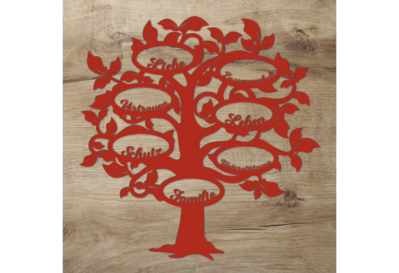 Namofactur 3D-Wandtattoo Holz Wandbild 'Familie Baum' Wanddeko, Wanddekoration Familien Stammbaum, Wandgestaltung für dein Wohnzimmer von Namofactur