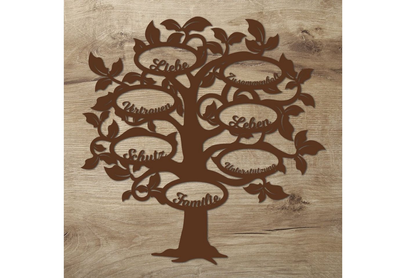 Namofactur 3D-Wandtattoo Holz Wandbild 'Familie Baum' Wanddeko, Wanddekoration Familien Stammbaum, Wandgestaltung für dein Wohnzimmer von Namofactur