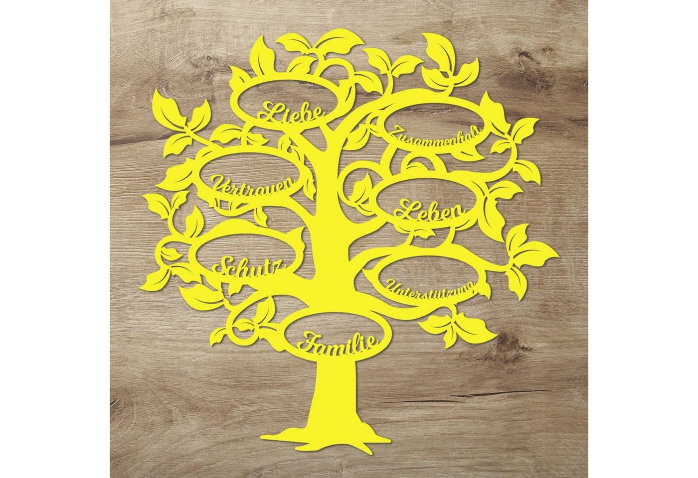 Namofactur 3D-Wandtattoo Holz Wandbild 'Familie Baum' Wanddeko, Wanddekoration Familien Stammbaum, Wandgestaltung für dein Wohnzimmer von Namofactur