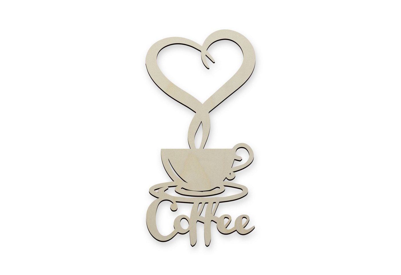 Namofactur 3D-Wandtattoo Kaffee Deko Geschenke - Coffee Wanddeko Holz Wandtattoo, Kaffeetasse Herz Dampf Wandbild Holz Dekoration Cafe Café Caffé von Namofactur