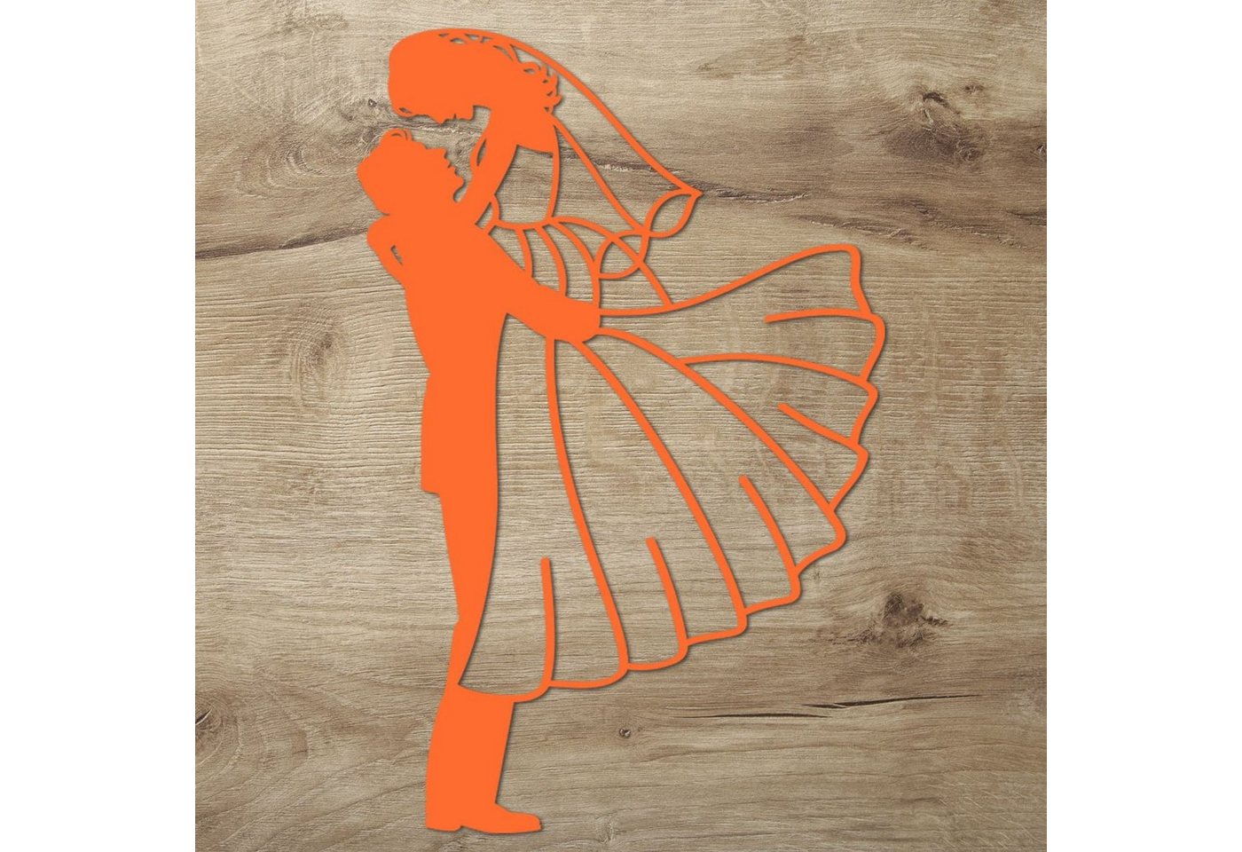 Namofactur 3D-Wandtattoo Hochzeit Deko Brautpaar Wandbild aus Holz, Hochzeitsdekoration 'Hochzeitspaar' Wanddeko von Namofactur