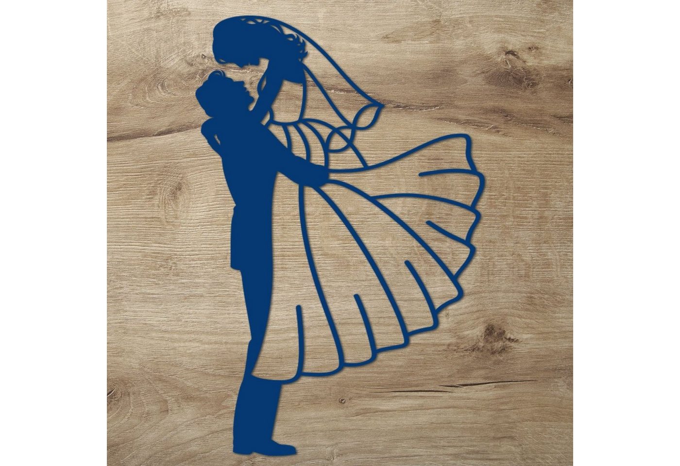 Namofactur 3D-Wandtattoo Hochzeit Deko Brautpaar Wandbild aus Holz, Hochzeitsdekoration 'Hochzeitspaar' Wanddeko von Namofactur