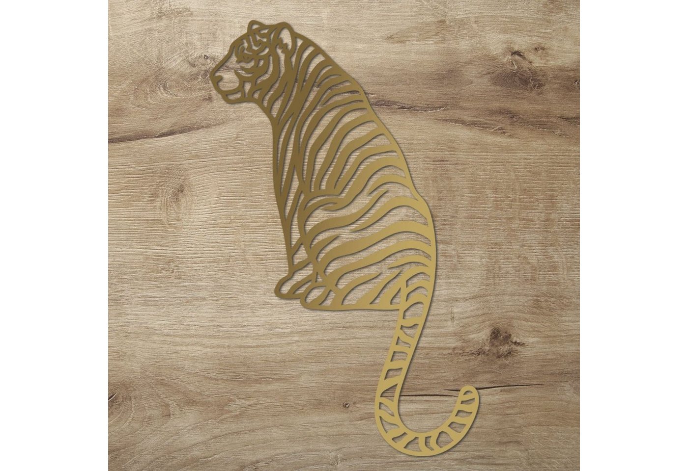 Namofactur 3D-Wandtattoo Tiger Holz Deko Wandbild 56x35cm Dekoration, 3D-Wanddeko 'Tiger' Wandgestaltung für dein Wohnzimmer / Schlafzimmer von Namofactur