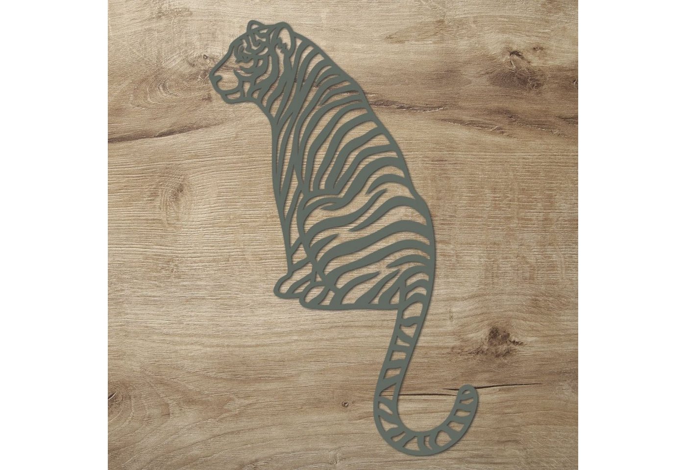 Namofactur 3D-Wandtattoo Tiger Holz Deko Wandbild 56x35cm Dekoration, 3D-Wanddeko 'Tiger' Wandgestaltung für dein Wohnzimmer / Schlafzimmer von Namofactur