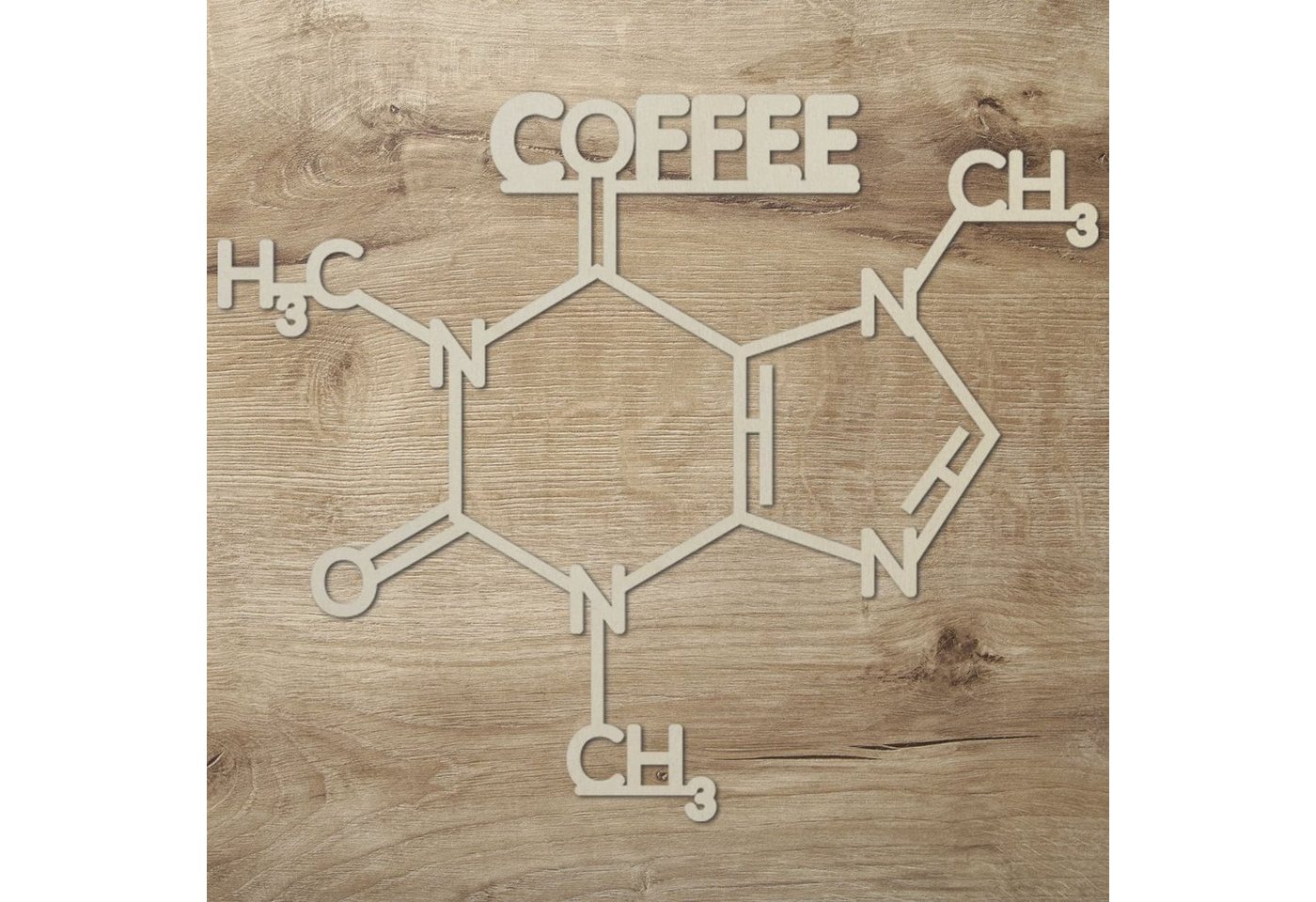 Namofactur 3D-Wandtattoo 'Coffee' aus Holz Wandbild Kaffee Caffé Wanddeko Café Dekoration, außergewöhnliches Geschenk Coffee Junkie, but first coffee Holzkunst von Namofactur