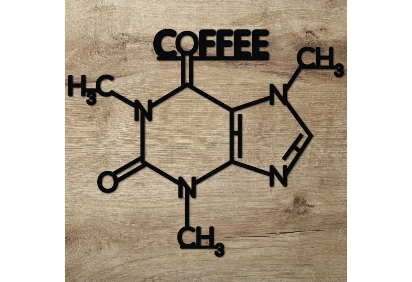 Namofactur 3D-Wandtattoo 'Coffee' aus Holz Wandbild Kaffee Caffé Wanddeko Café Dekoration, außergewöhnliches Geschenk Coffee Junkie, but first coffee Holzkunst von Namofactur