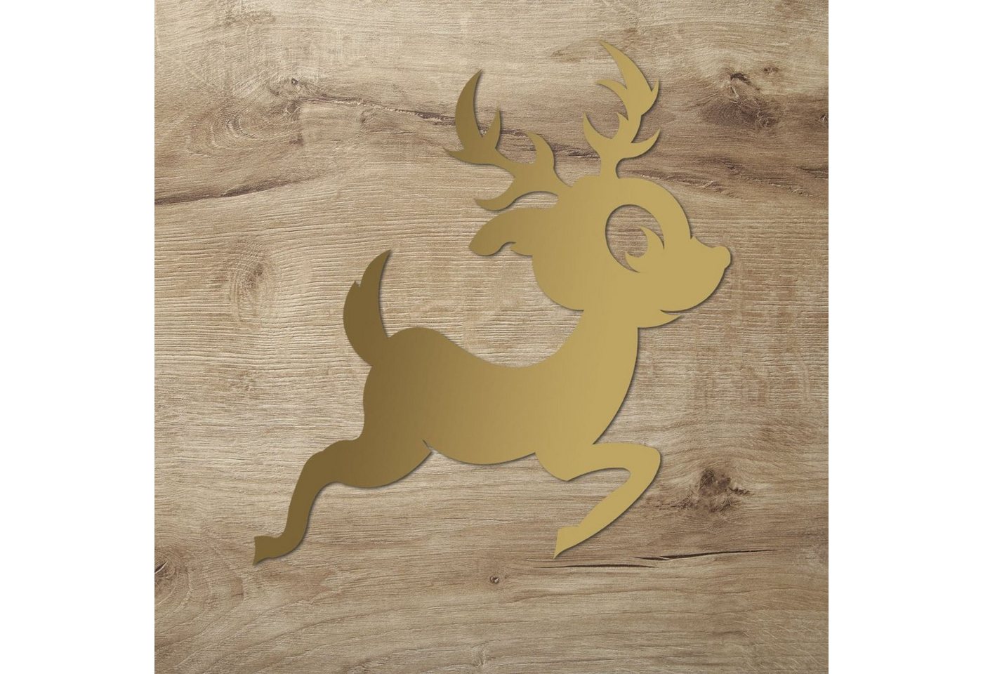 Namofactur 3D-Wandtattoo Kinder Hirsch Wandbild aus Holz kleiner Reh Bock für Kinderzimmer, Wanddeko 'Reh Bock' Wandgestaltung Deko Ideen fürs Kinderzimmer von Namofactur