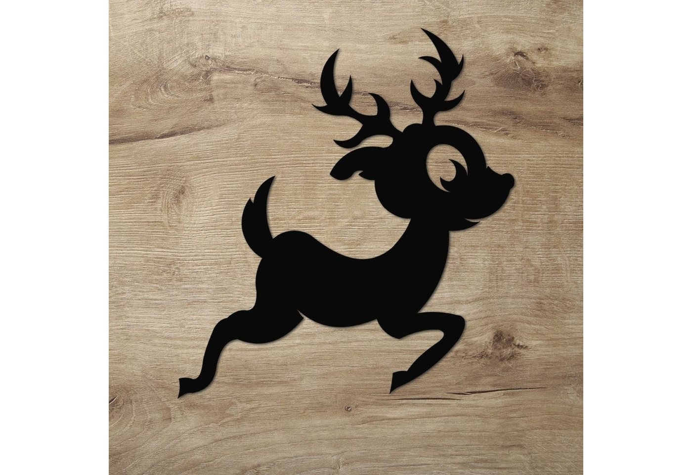 Namofactur 3D-Wandtattoo Kinder Hirsch Wandbild aus Holz kleiner Reh Bock für Kinderzimmer, Wanddeko 'Reh Bock' Wandgestaltung Deko Ideen fürs Kinderzimmer von Namofactur