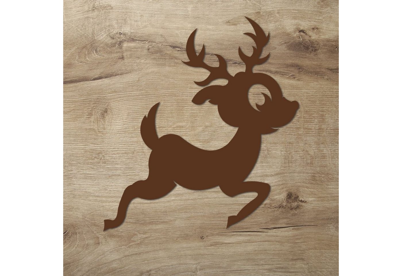 Namofactur 3D-Wandtattoo Kinder Hirsch Wandbild aus Holz kleiner Reh Bock für Kinderzimmer, Wanddeko 'Reh Bock' Wandgestaltung Deko Ideen fürs Kinderzimmer von Namofactur