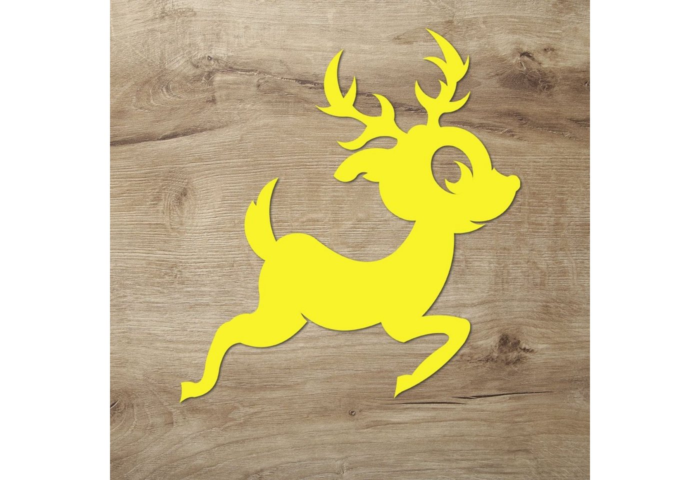 Namofactur 3D-Wandtattoo Kinder Hirsch Wandbild aus Holz kleiner Reh Bock für Kinderzimmer, Wanddeko 'Reh Bock' Wandgestaltung Deko Ideen fürs Kinderzimmer von Namofactur