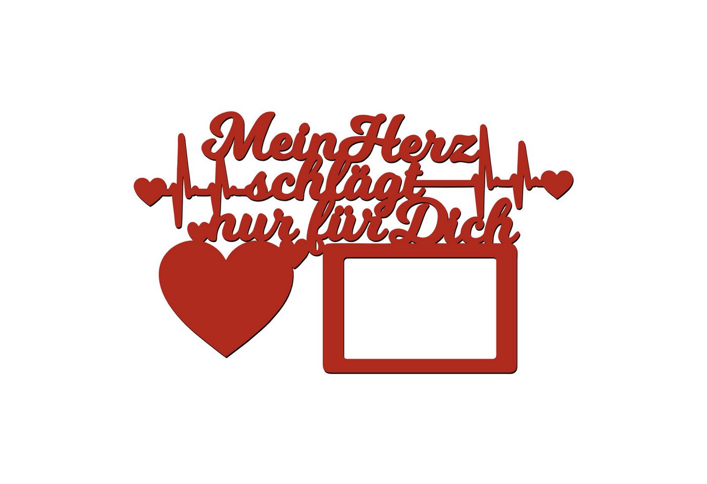 Namofactur Bilderrahmen Bilderrahmen 'Mein Herz schlägt nur für Dich - Ich liebe Dich', für 1 Bilder, Fotorahmen, Rahmen für Foto, Made in Germany, made in Germany, in Deutschland gefertigt, Verschiedenen Farben wählbar von Namofactur