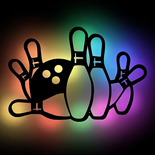 Namofactur Bowling Wand Lampe Holz Deko Geschenke für die Wohnung I USB + Fernbedienung Namofactur Bowling Wand Lampe Holz Deko Geschenke für die Wohnung I USB + Fernbedienung von Namofactur